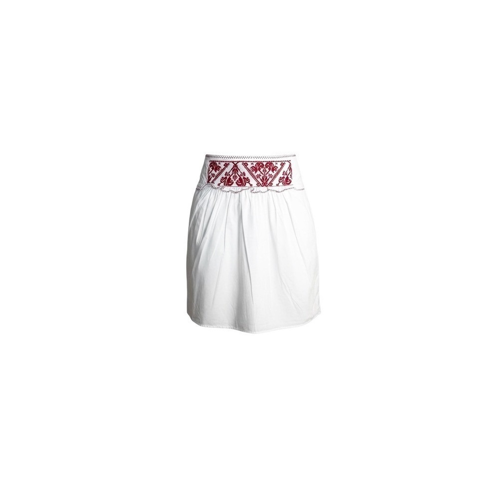 Miu Miu Skirt Size 38 White Red Embroidered Cotton Mini Style Made in Italy